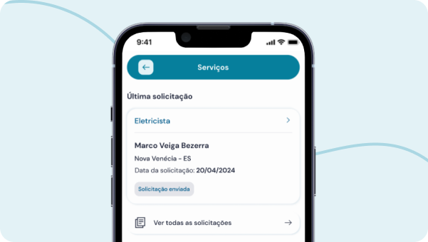 Tela de serviços